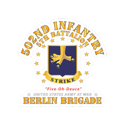 Kiss-Cut Stickers - Army - 5th Battalion 502nd Infantry - Berlin Brigade X 300