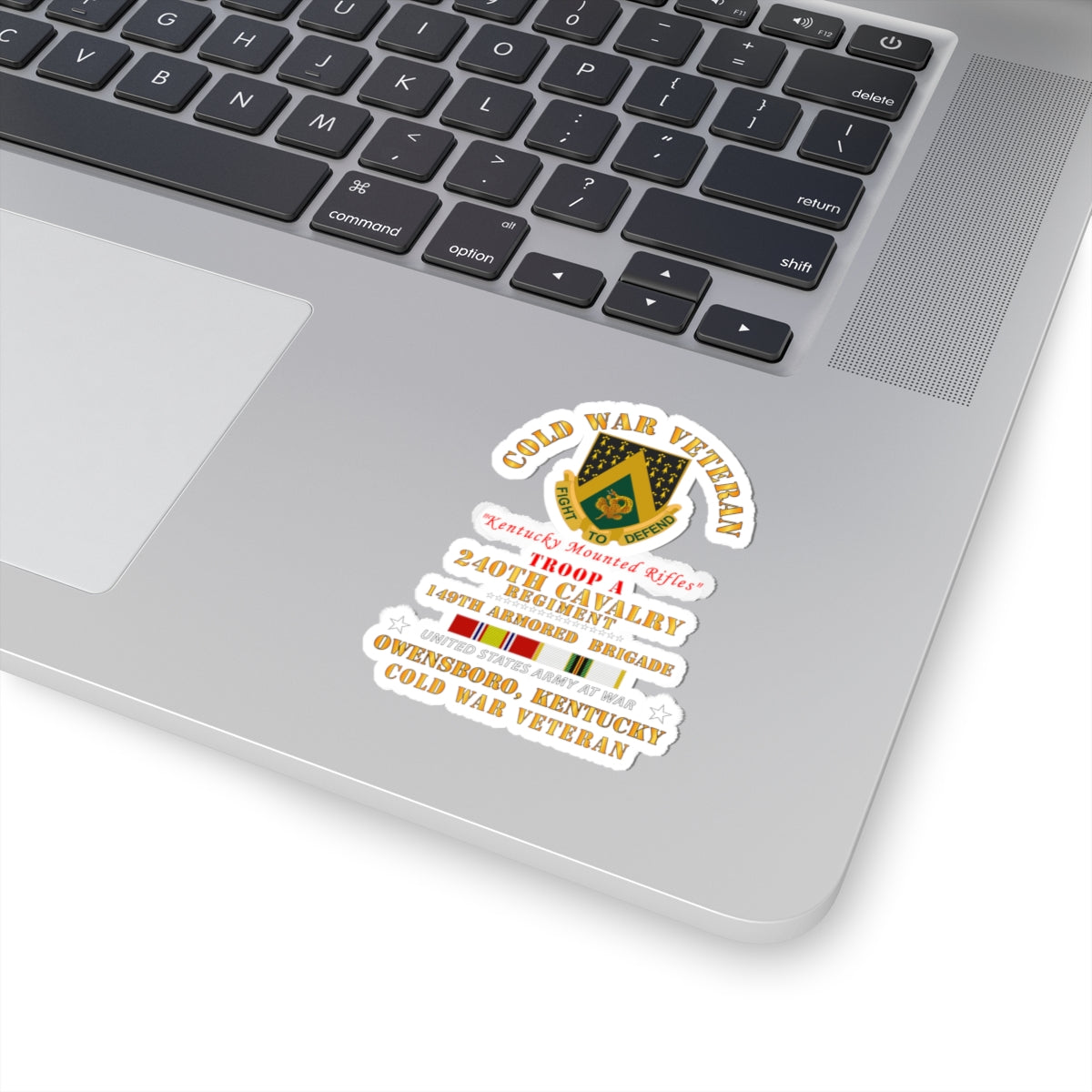 Kiss-Cut Stickers - Army - Cold War Vet -  Troop A, 240th Cavalry Regiment - Owensboro, Kentucky w COLD SVC