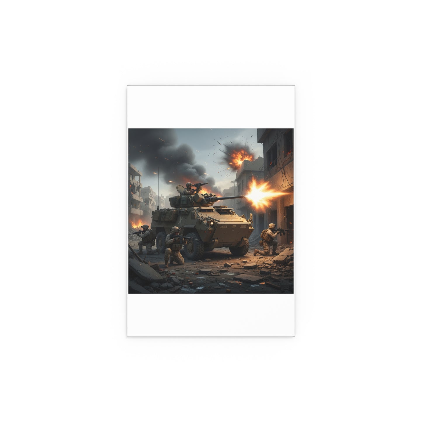 Indoor and Outdoor Silk Posters - Marine LAV in support of the 2nd Battle of Fallujah