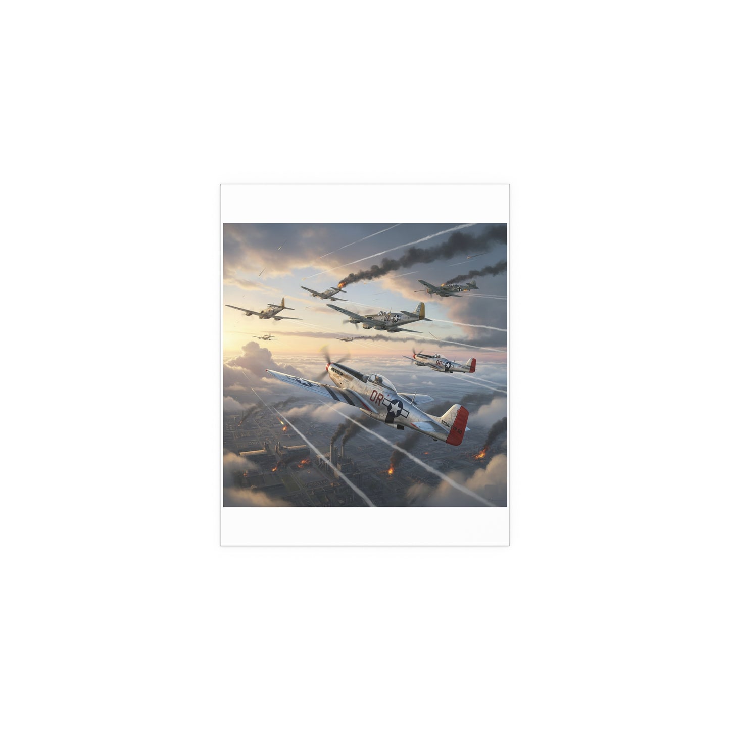 Indoor and Outdoor Silk Posters - Red Tails in Action
