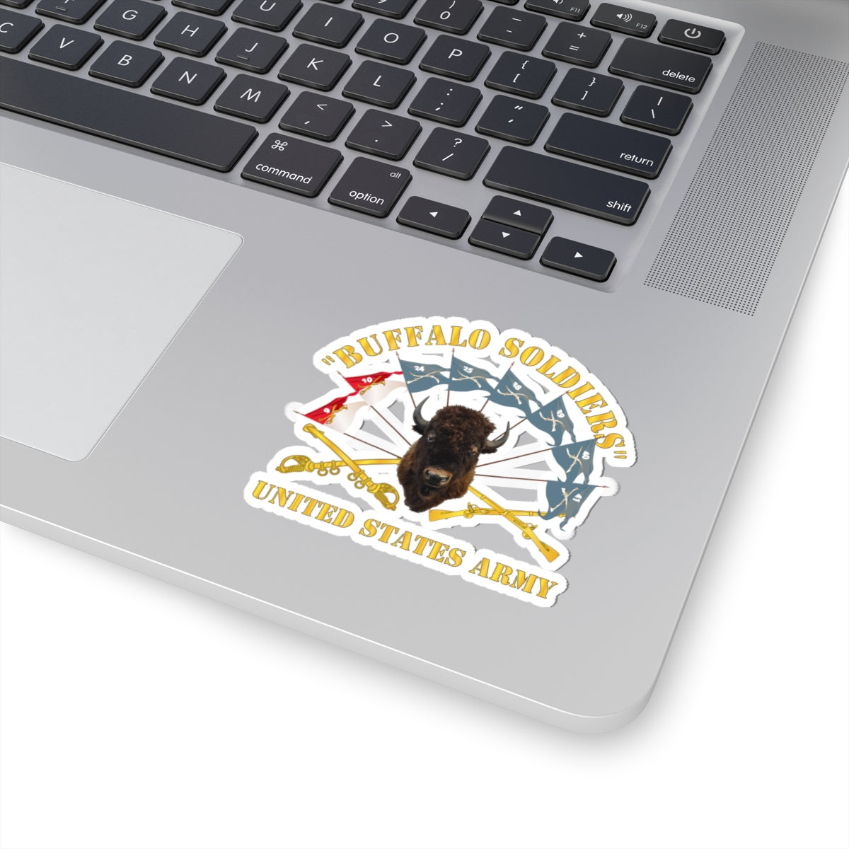 Kiss-Cut Stickers - Army - Buffalo Soldiers - Infantry - Cavalry Guidons w Buffalo Head - US Army