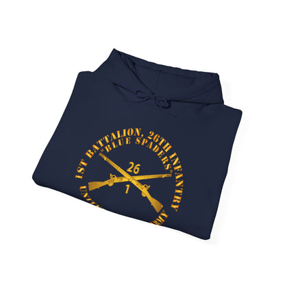 Unisex Heavy Blend™ Hooded Sweatshirt - Army - 1st Bn 26th Infantry Regiment - Blue Spaders w Infantry Br X 300