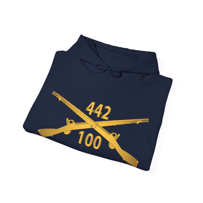 Unisex Heavy Blend™ Hooded Sweatshirt - Army - 100th Infantry Battalion, 442nd Infantry Regiment - wo Txt w Br X 300