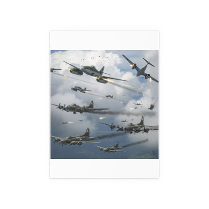 Indoor and Outdoor Silk Posters - German jet fighters attacking US bombing formations