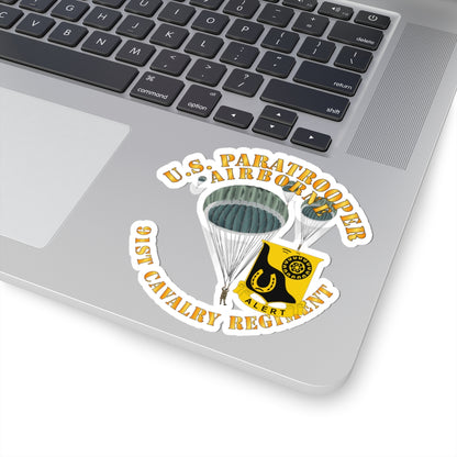 Kiss-Cut Stickers - Army - US Paratrooper - 91st Cavalry Regiment X 300