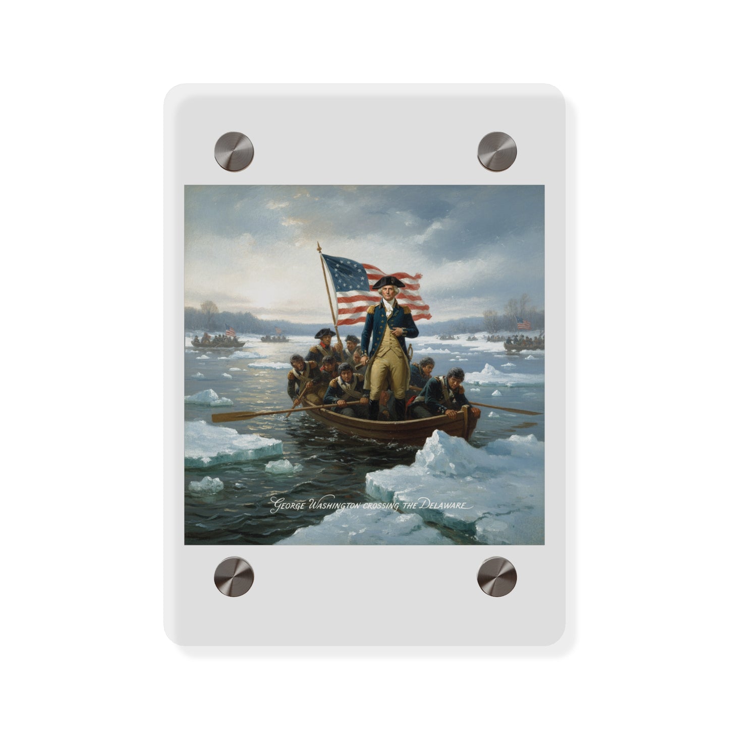 Acrylic Wall Art Panel - Washington Crossing the Delaware duing the Revolutionary War