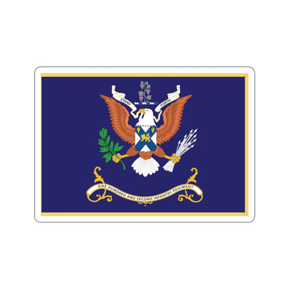Kiss-Cut Stickers - Army - Regimental Colors - 102nd Infantry Regiment  - STAND FORTH Flag w Fringe X 300