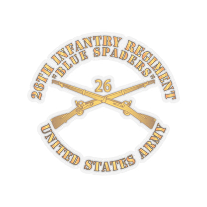 Kiss-Cut Stickers - Army - 26th Infantry Regiment - Blue Spaders w Infantry Br X 300