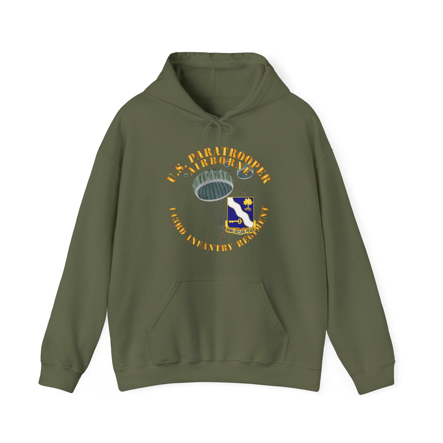 Unisex Heavy Blend™ Hooded Sweatshirt - Army - US Paratrooper - 143rd Infantry Regiment X 300