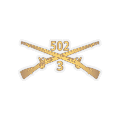 Kiss-Cut Stickers - Army - 3rd Bn 502nd Infantry Regt - Infantry Br wo Txt