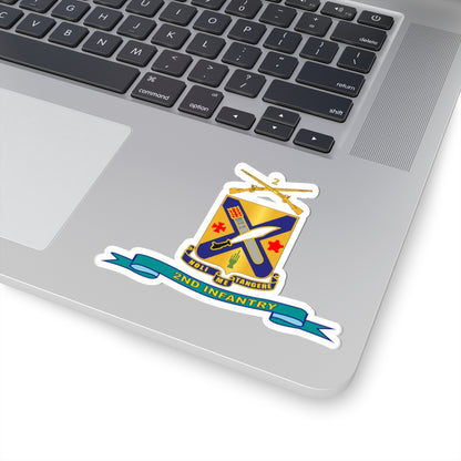 Kiss-Cut Stickers - Army - 2nd Infantry Regiment  w Br - Ribbon