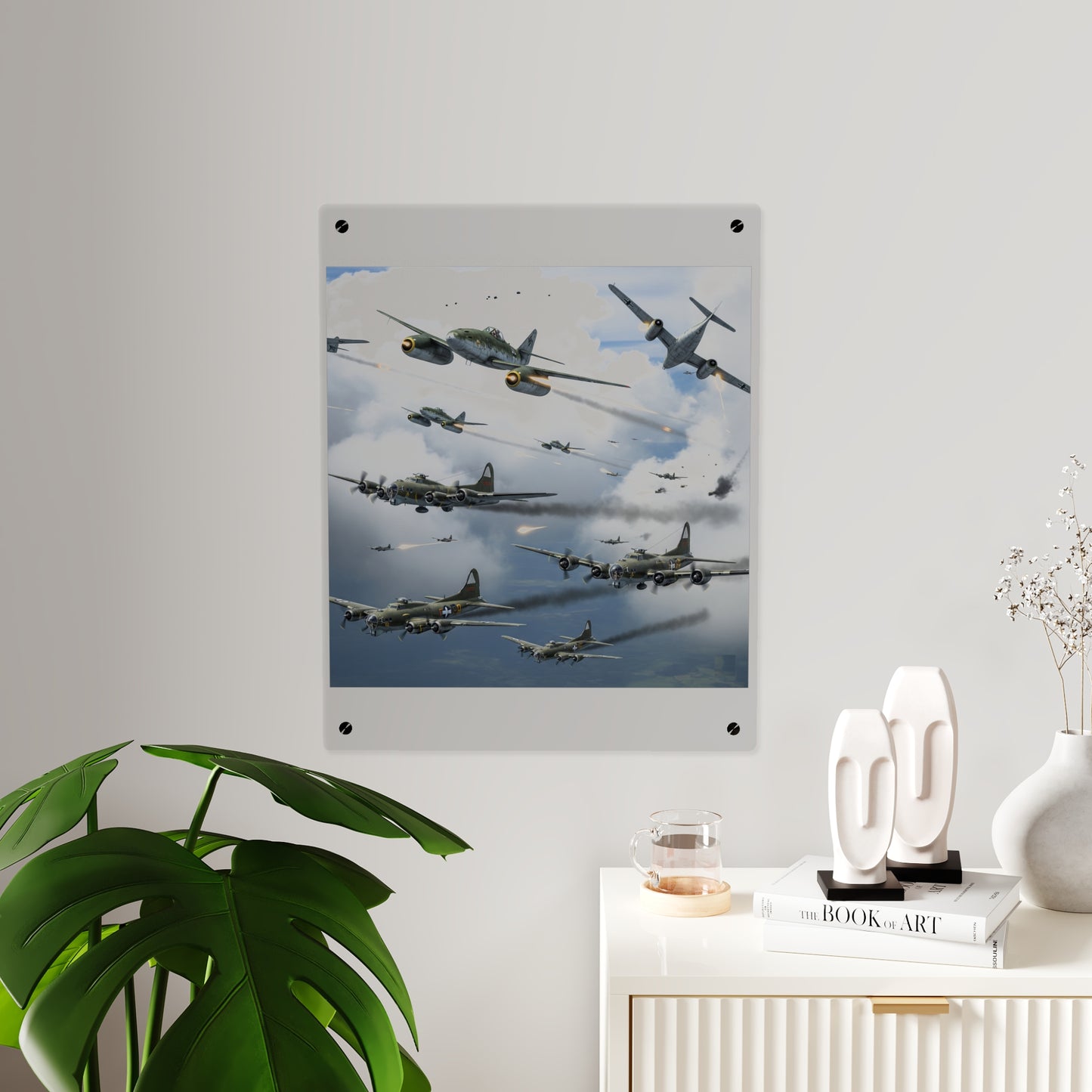Acrylic Wall Art Panel - German jet fighters attacking US bombing formations