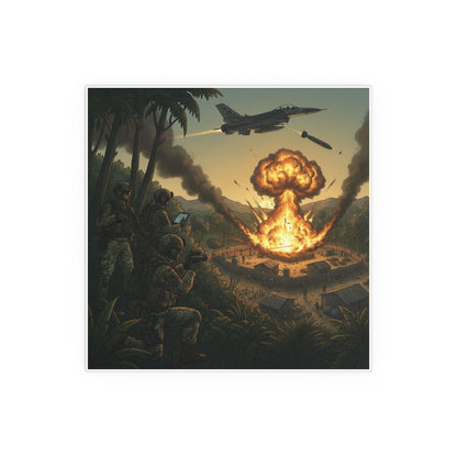 Indoor and Outdoor Silk Posters - Jungle Drug Lab Destruction w Explosions