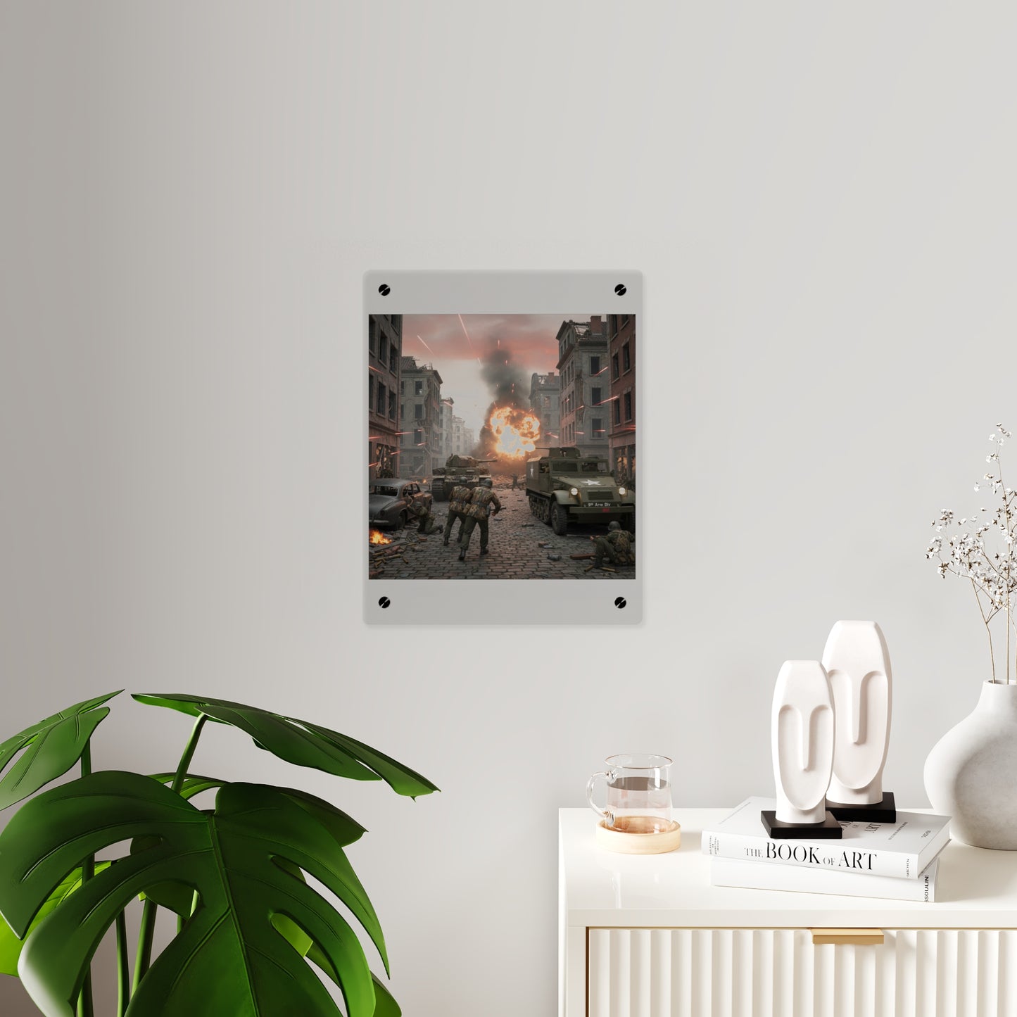 Acrylic Wall Art Panel - M3A1 - 9th Armor Division Attack - WWII