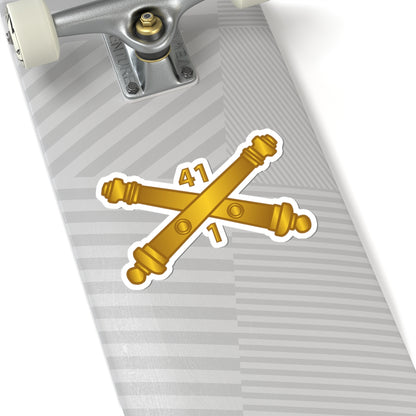 Kiss-Cut Stickers - Army - 1st Bn 41st Artillery  w Branch X 300