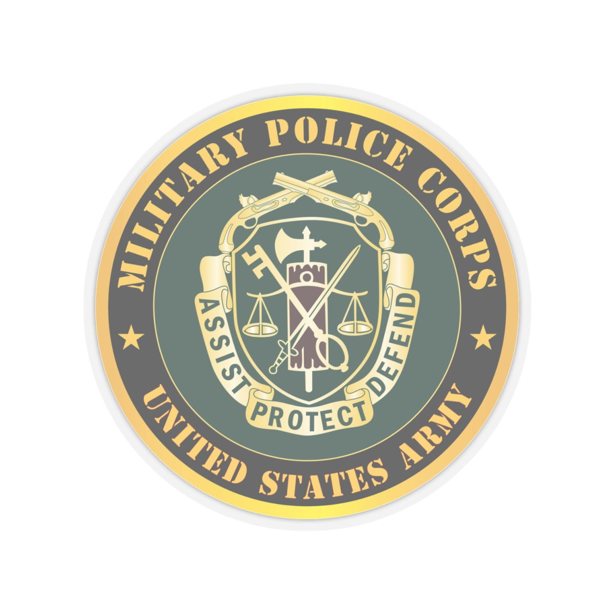 Kiss-Cut Stickers - Army - Military Police Corps Regimental Crest - United States Army