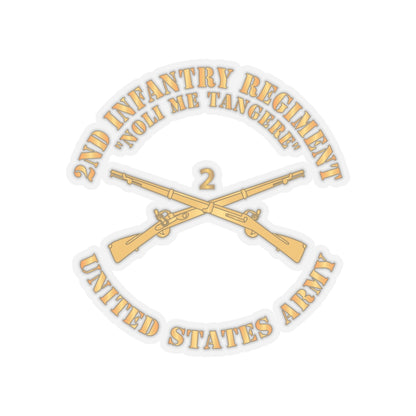Kiss-Cut Stickers - Army - 2nd  Infantry Regiment Branch - Noli Me Tangere - US Army