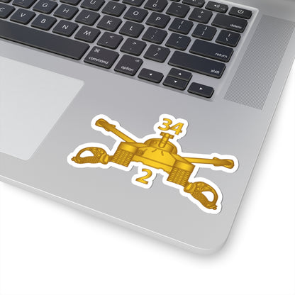 Kiss-Cut Stickers - Army - 2nd Bn 34th Armor - Armor Branch wo Txt