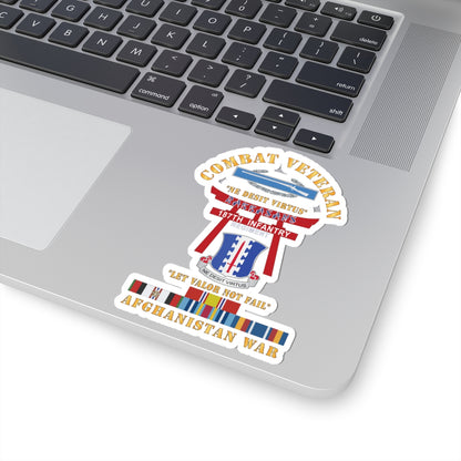 Kiss-Cut Stickers - Army - Combat Veteran - 187th Infantry Regiment - Torii, Rakkasans, Let Valor Not Fail, English, Latin w CIB w AFGHAN SVC