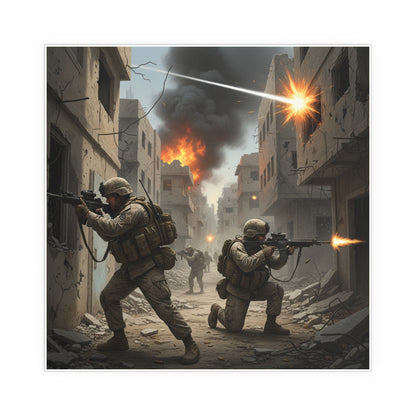 Indoor and Outdoor Silk Posters - Marines in  the 2nd Battle of Fallujah