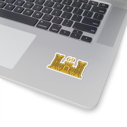 Kiss-Cut Stickers - Army - 69th Engineer Battalion - ENG Branch wo Txt X 300