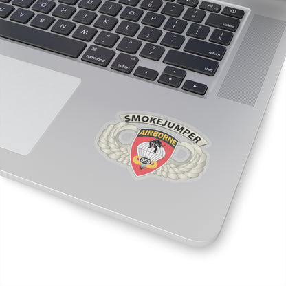 Kiss-Cut Stickers - Army - Airborne Badge - 555th Parachute Infantry Bn - SSI w SmokeJumper Tab