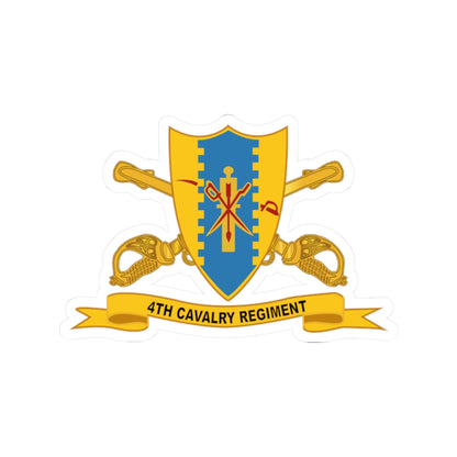 Kiss-Cut Stickers - Army - 4th Cavalry Regiment w Br - Ribbon