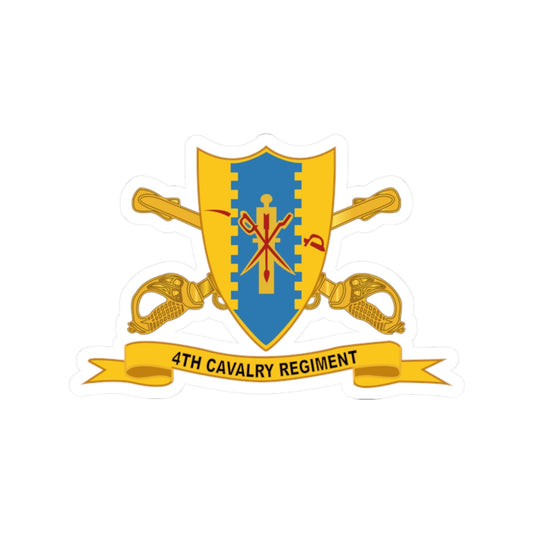 Kiss-Cut Stickers - Army - 4th Cavalry Regiment w Br - Ribbon