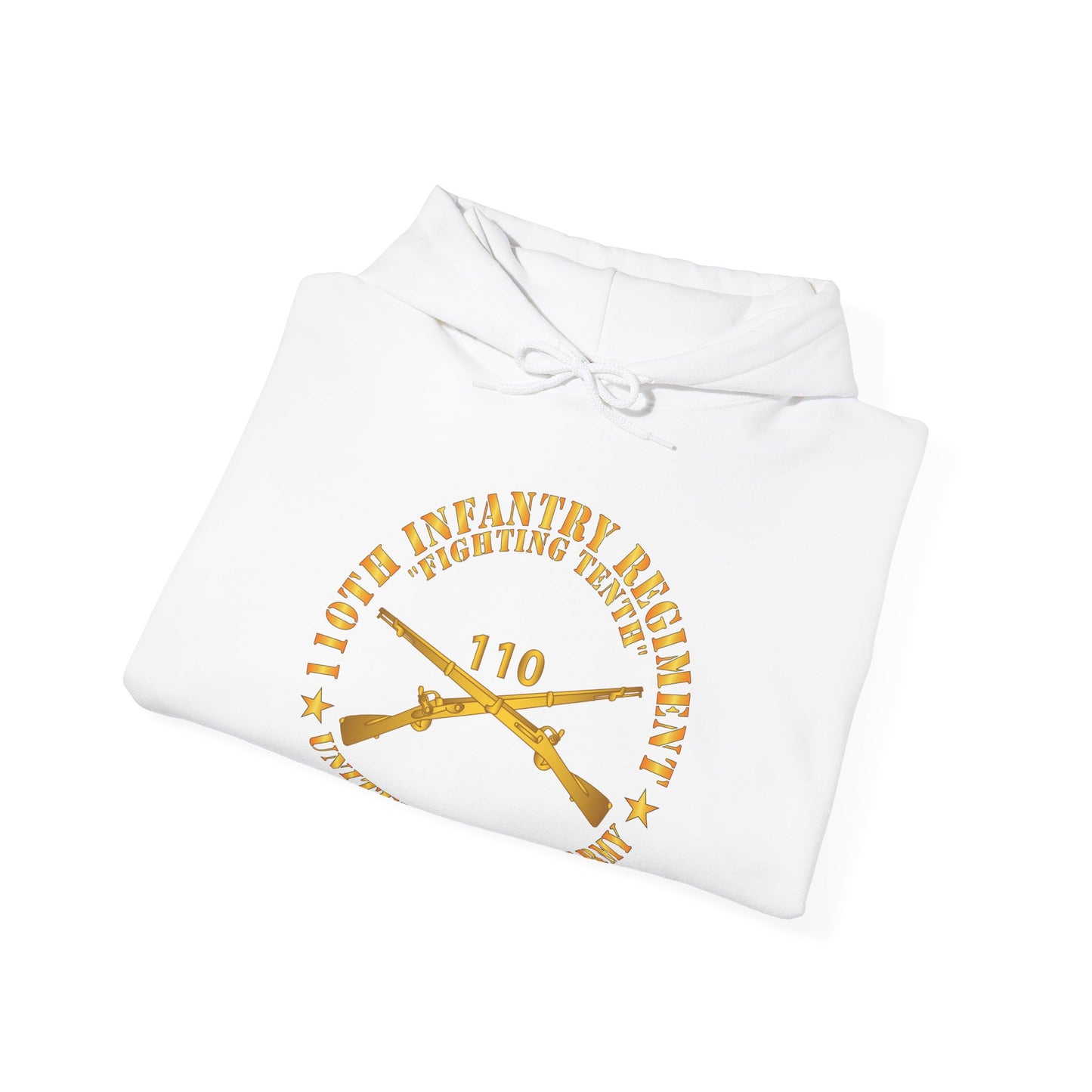 Unisex Heavy Blend™ Hooded Sweatshirt - Army - 110th Infantry Regiment - Fighting Tenth - Br X 300