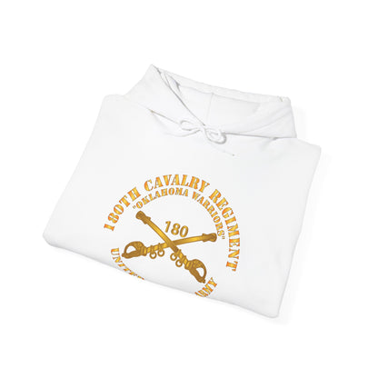 Unisex Heavy Blend™ Hooded Sweatshirt - Army - 180th Cavalry Regiment Branch - Oklahoma Warriors - US Army X 300