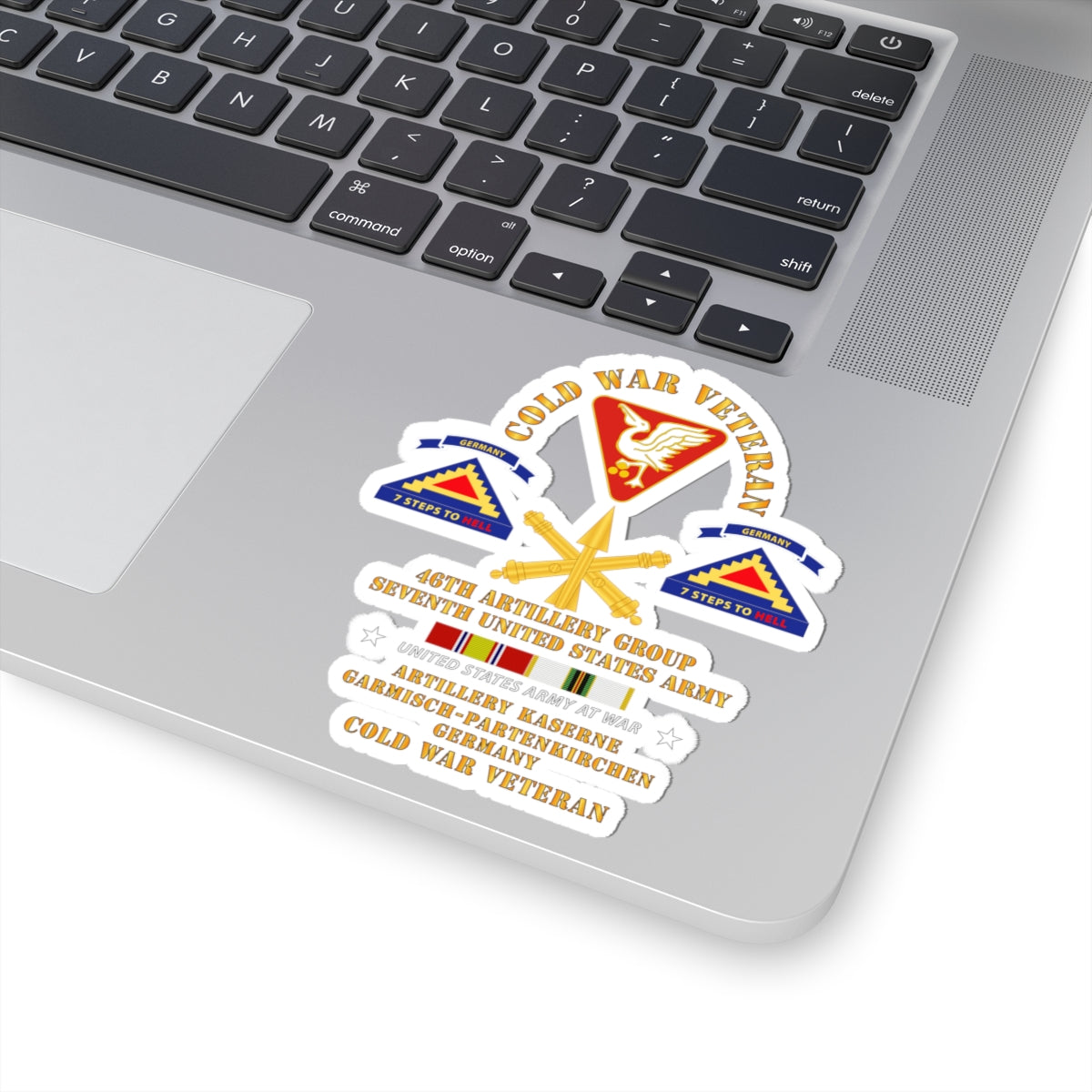 Kiss-Cut Stickers - Army - Cold War Vet - 46th Artillery Group - Germany - 7th US Army - Missle Branch w COLD SVC