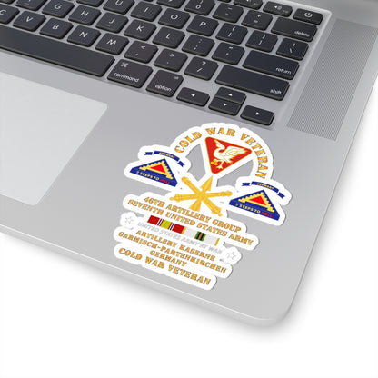 Kiss-Cut Stickers - Army - Cold War Vet - 46th Artillery Group - Germany - 7th US Army - Missle Branch w COLD SVC