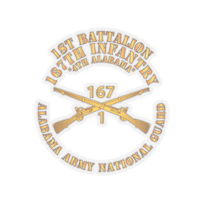 Kiss-Cut Stickers - Army - 1st Bn, 167th Infantry - 4th Alabama - ALARNG - Inf Branch X 300
