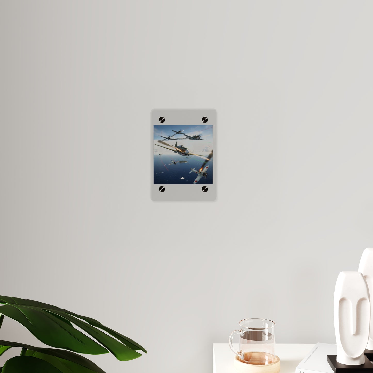 Acrylic Wall Art Panel - Curtis P-40 Kittyhawk w Machine Guns Blazing