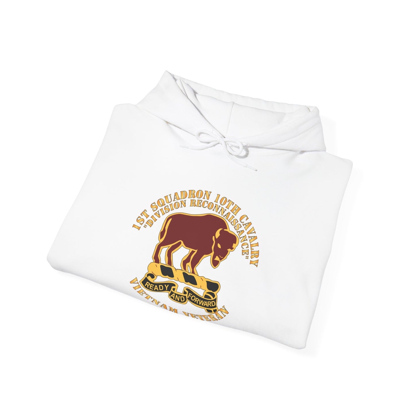 Unisex Heavy Blend™ Hooded Sweatshirt - Army - 1st Squadron, 10th Cavalry w SVC Ribbon X 300