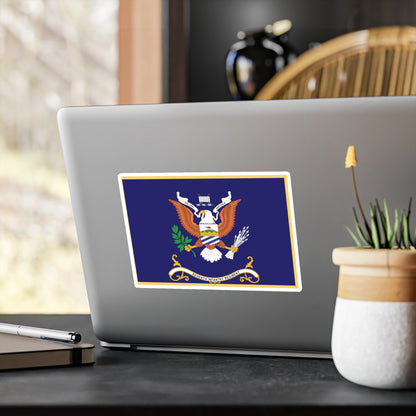 Kiss-Cut Vinyl Decals - Army - Regimental Colors - 7th Infantry Regiment  - WILLING AND ABLE - Flag w Fringe X 300