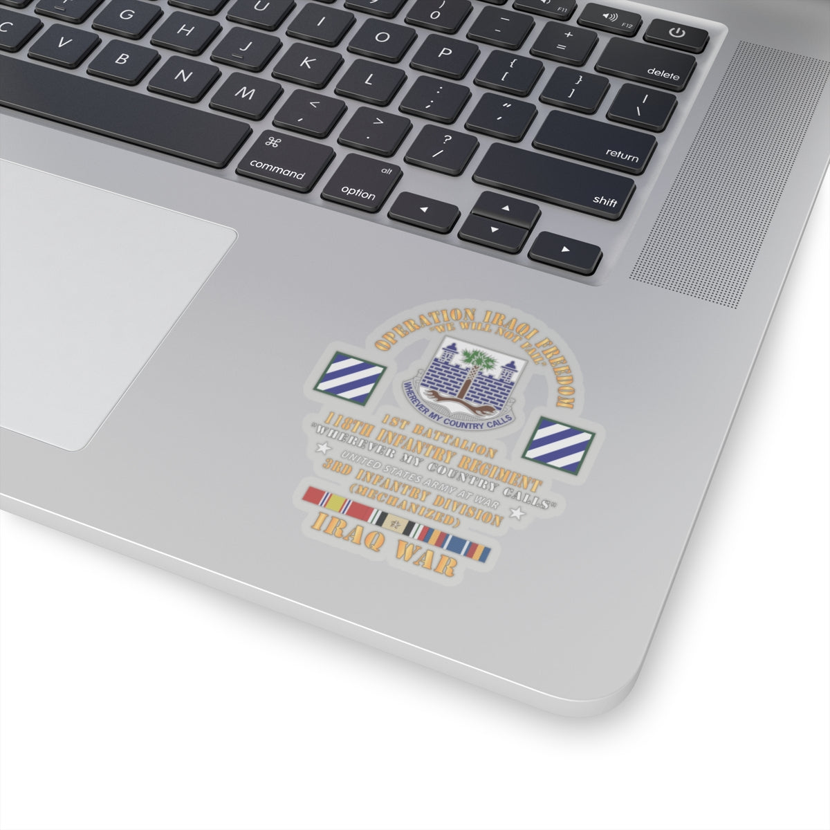 Kiss-Cut Stickers -  Army -  Operation Iraqi Freedom, 1st Bn, 118th  Infantry Regiment - 3rd Inf Division w IRAQ SVC