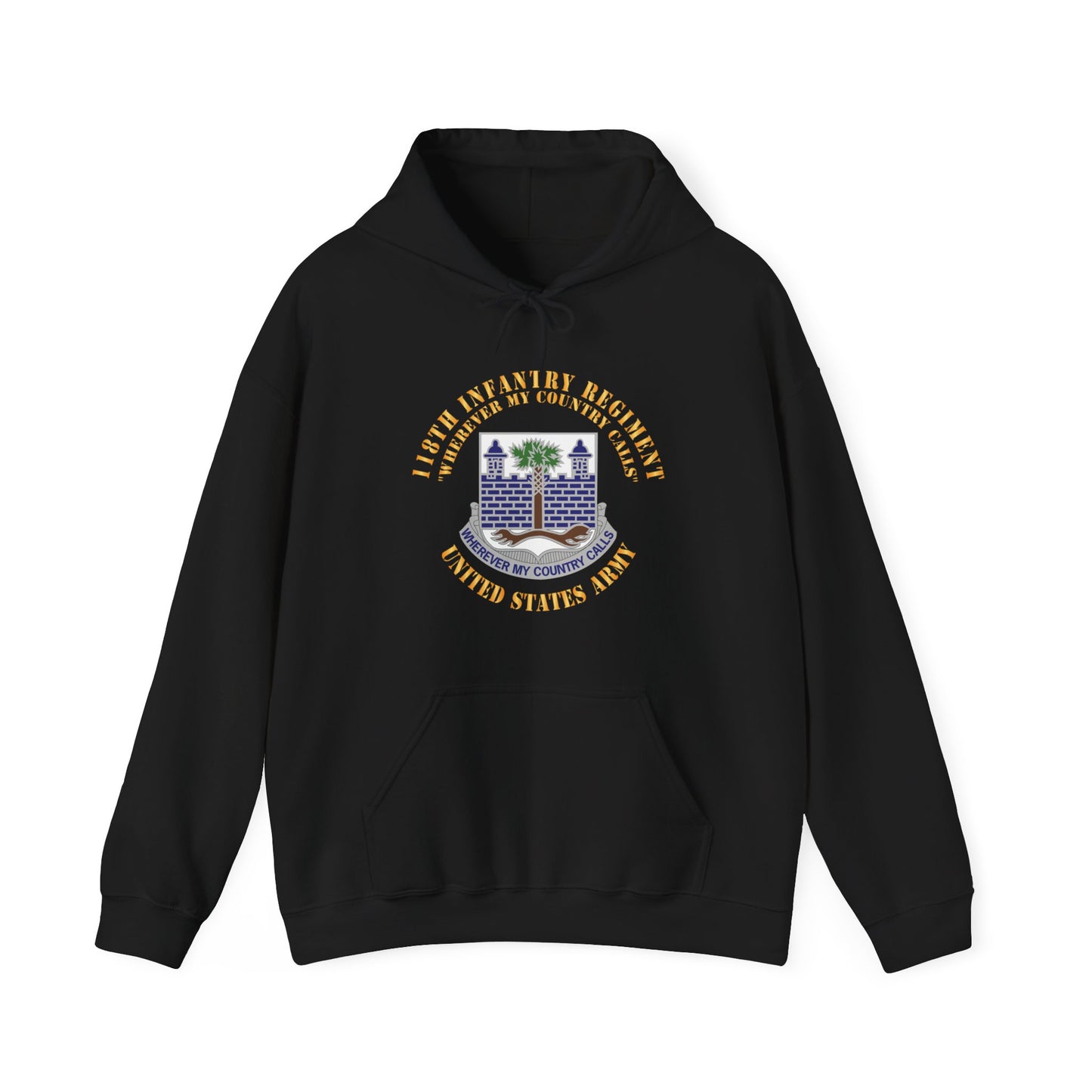 Unisex Heavy Blend™ Hooded Sweatshirt - Army -  118th Infantry Regiment - Wherever My Country Calls - US Army X 300