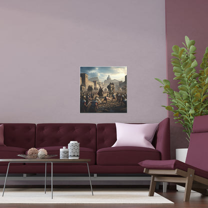 Indoor and Outdoor Silk Posters - Hannibal Battling the Roman Legions as he Enters Rome