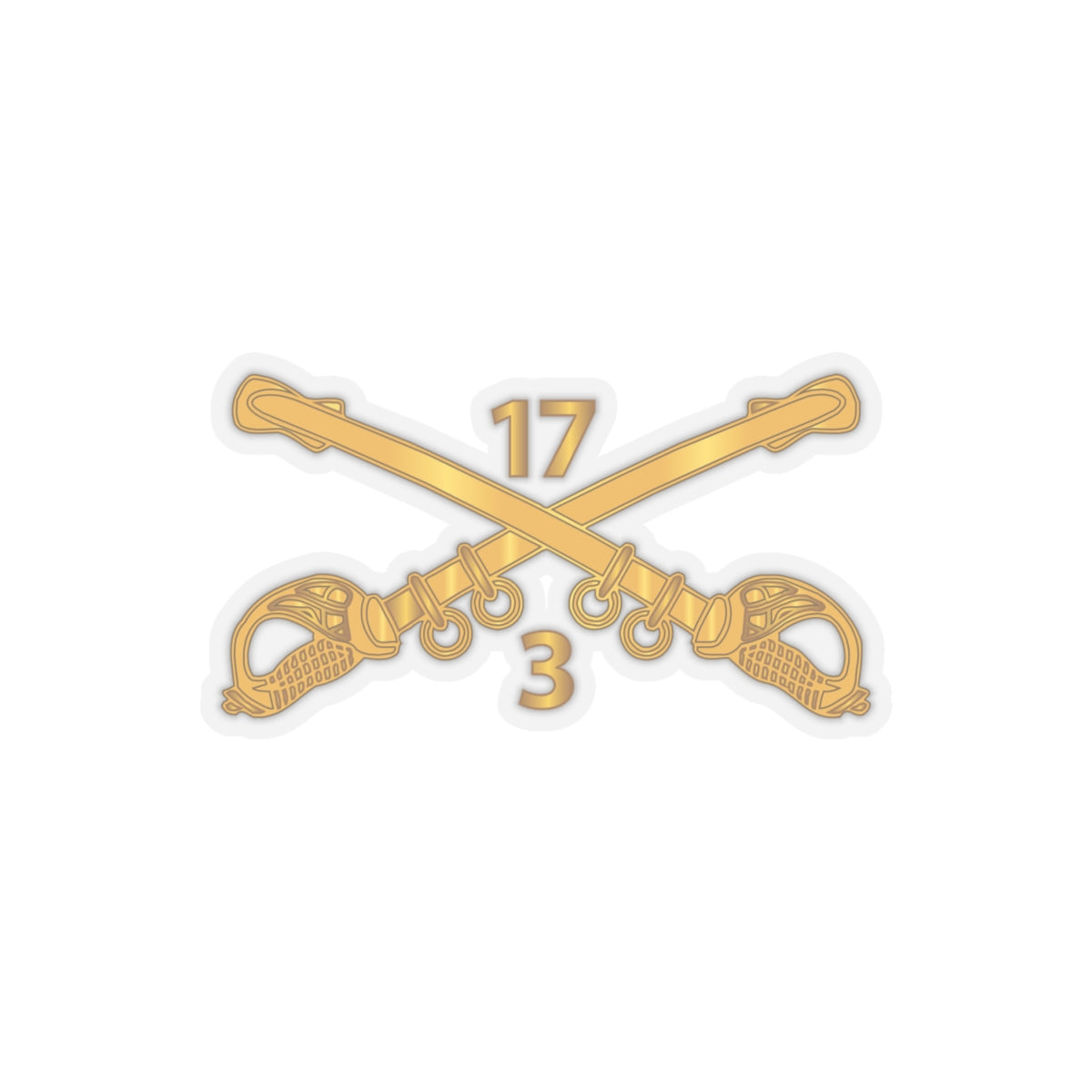 Kiss-Cut Stickers - Army - 3rd Squadron 17th Cavalry Regiment Branch wo Txt