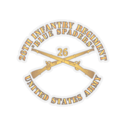 Kiss-Cut Stickers - Army - 26th Infantry Regiment - Blue Spaders w Infantry Br X 300
