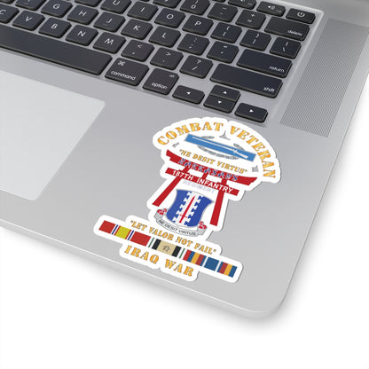Kiss-Cut Stickers - Army - Combat Veteran - 187th Infantry Regiment - Torii, Rakkasans, Let Valor Not Fail, English, Latin w CIB w IRAQ SVC
