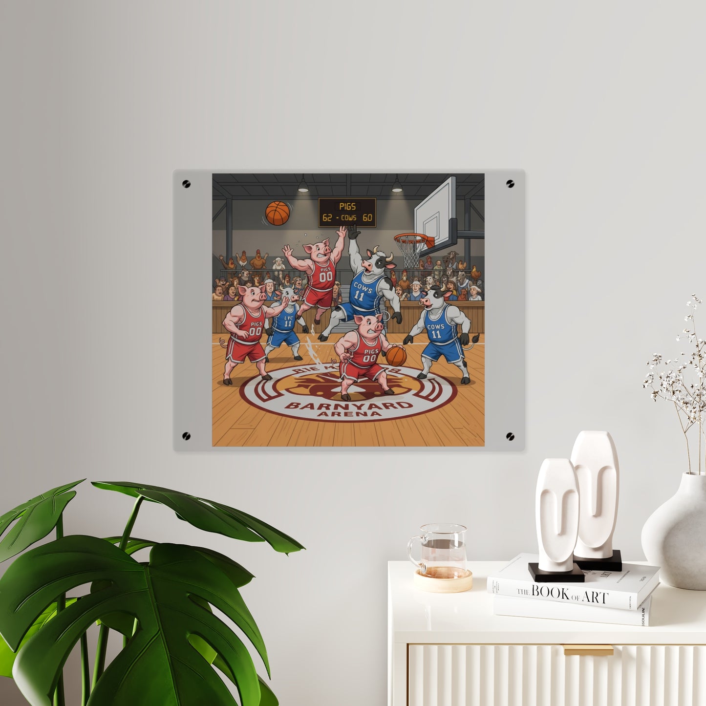 Acrylic Wall Art Panel - Pigs vs Cows