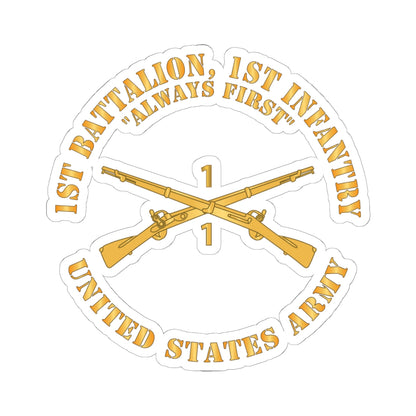 Kiss-Cut Stickers - Army - 1st Battalion, 1st Infantry Regiment Branch - Always First - US Army X 300