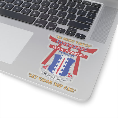 Kiss-Cut Stickers - Army - 187th Infantry Regiment - Torii, Rakkasans, Let Valor Not Fail, English, Latin