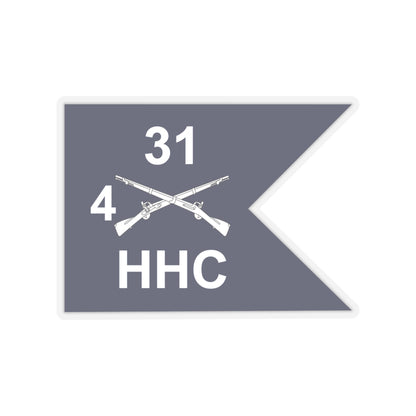 Kiss-Cut Stickers - Army - HHC,  4th Battalion, 31st Infantry Regiment - Guidon X 300