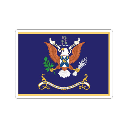 Kiss-Cut Stickers - Army - Regimental Colors - 102nd Infantry Regiment  - STAND FORTH Flag w Fringe X 300