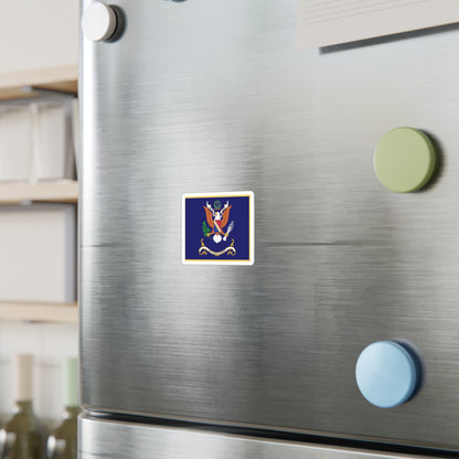 Kiss-Cut Vinyl Decals - Army - Regimental Colors - 1st Infantry Regiment  -- LOYALTY AND COURAGE - Infantry Branch - Flag w Fringe X 300