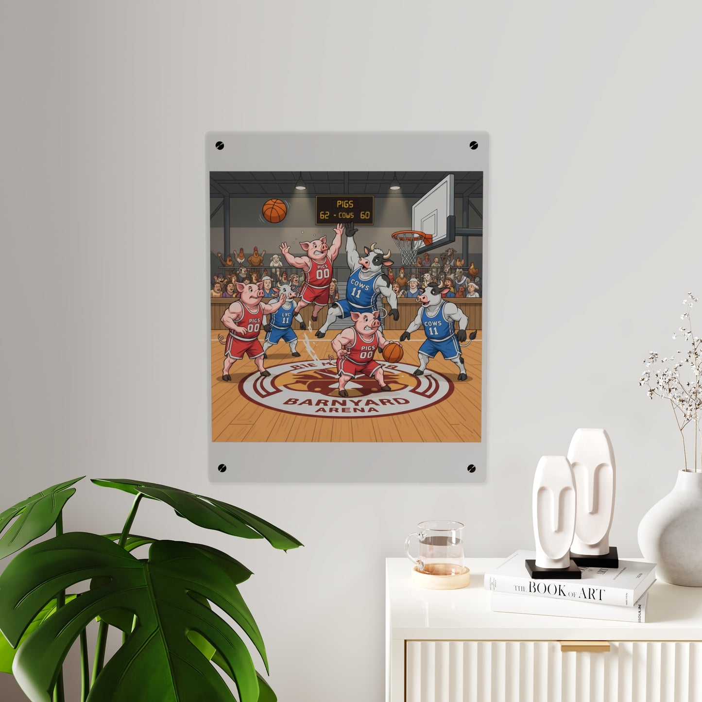 Acrylic Wall Art Panel - Pigs vs Cows