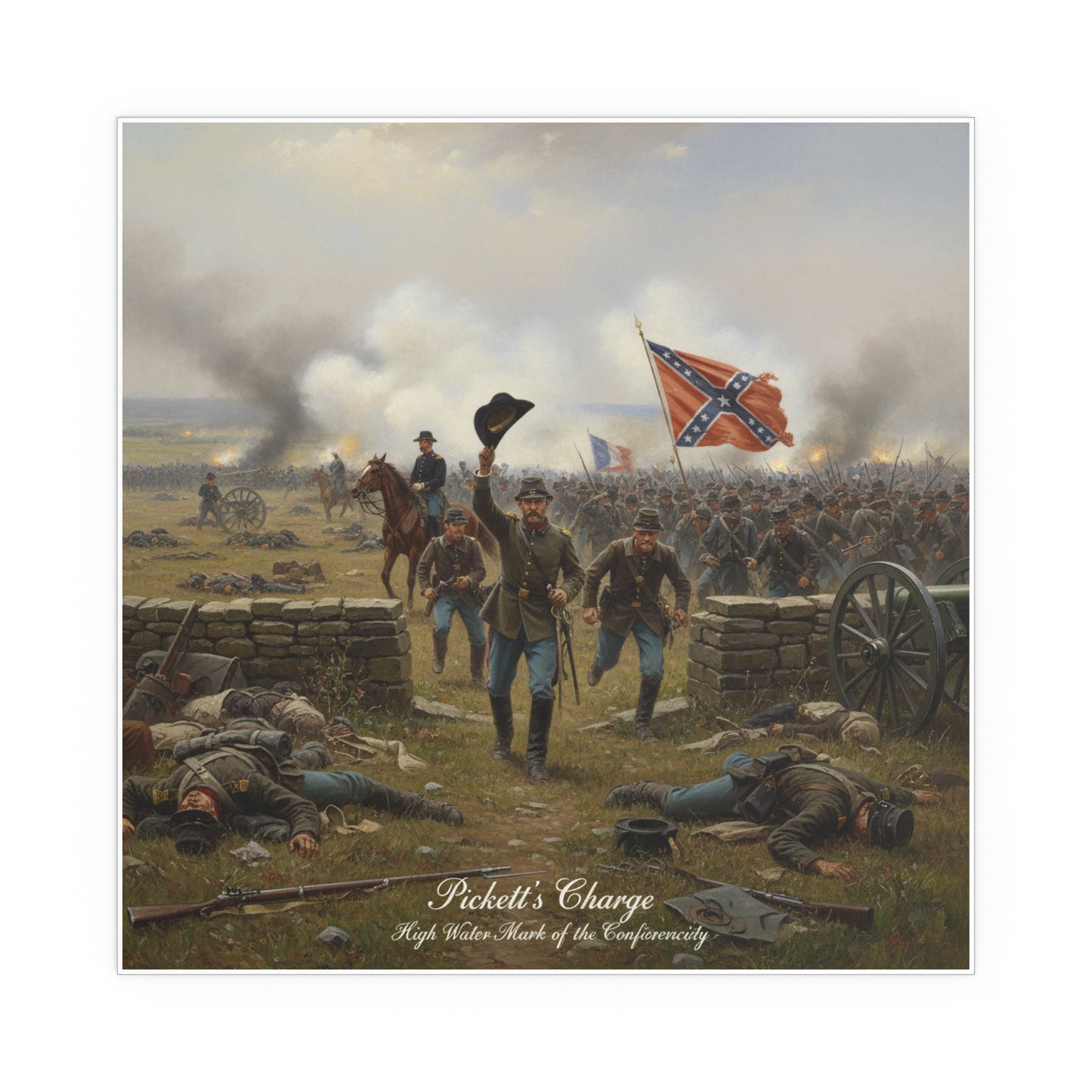 Indoor and Outdoor Silk Posters - Picketts Charge with Hat